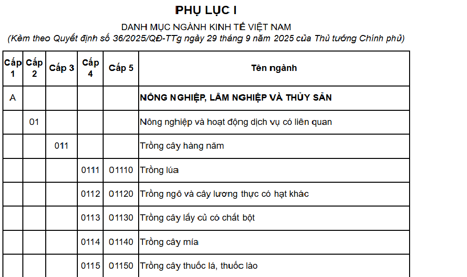 Hệ thống ngành nghề kinh doanh trong Hệ thống ngành kinh tế Việt Nam