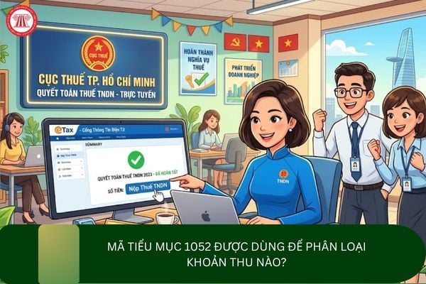 Mã tiểu mục 1052 được dùng để phân loại khoản thu nào?