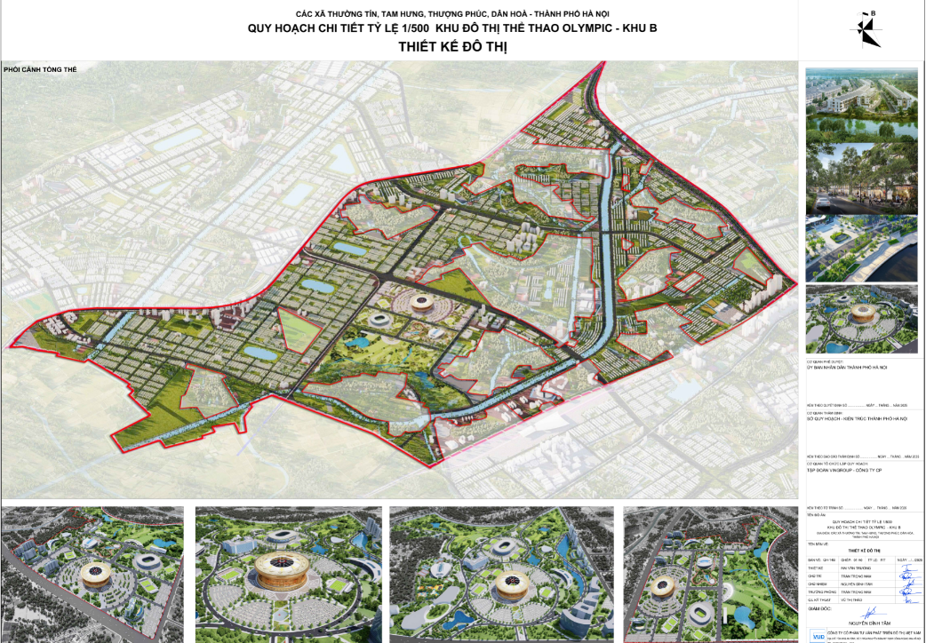 Bản vẽ thiết kế Khu đô thị thể thao Olympic Khu B tỷ lệ 1/500 mới nhất?