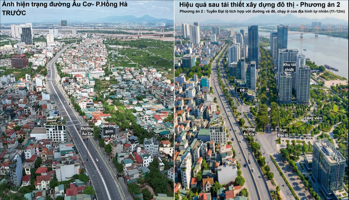 Phương án, phối cảnh tổng thể trục cảnh quan sông Hồng mới nhất ra sao?