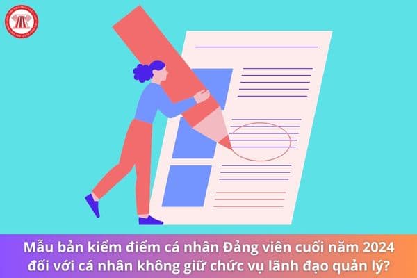 Mẫu bản kiểm điểm cá nhân Đảng viên cuối năm 2024 đối với cá nhân không giữ chức vụ lãnh đạo quản lý?