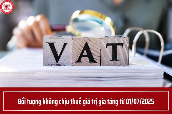 Đối tượng không chịu thuế giá trị gia tăng từ 01/07/2025?
