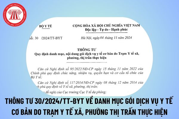 Thông tư 30/2024 về danh mục, nội dung gói dịch vụ y tế cơ bản do Trạm Y tế xã, phường, thị trấn thực hiện?