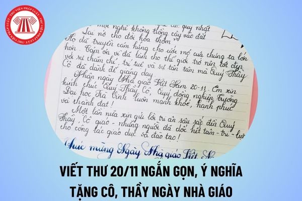 Viết thư 20 11 ngắn gọn, cảm động? Thư gửi thầy cô nhân ngày 20 11 ngắn? Viết thư tặng cô nhân ngày 20 tháng 10 2024? 