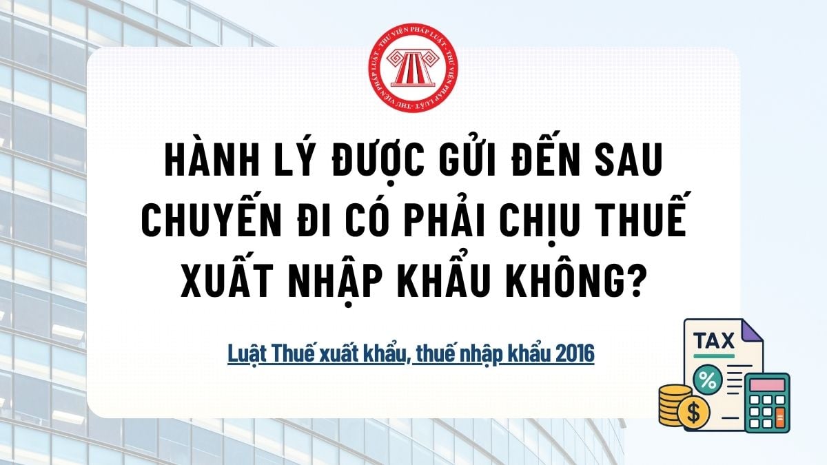Hành lý được gửi đến sau chuyến đi có phải chịu thuế xuất nhập khẩu không? Định mức miễn thuế hành lý như thế nào?