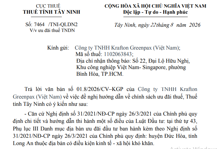Hướng dẫn chính sách ưu đãi thuế TNDN dự án đầu tư mới theo Công văn 7464 được quy định ra sao?