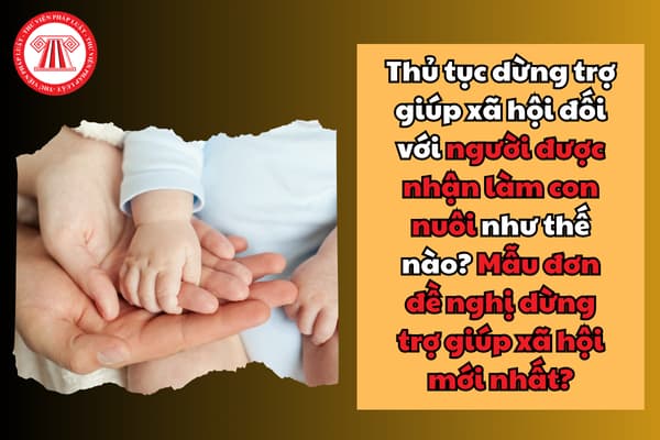 Thủ tục dừng trợ giúp xã hội đối với người được nhận làm con nuôi như thế nào? Mẫu đơn đề nghị dừng trợ giúp xã hội mới nhất?