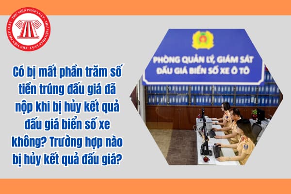 Có bị mất phần trăm số tiền trúng đấu giá đã nộp khi bị hủy kết quả đấu giá biển số xe không? 