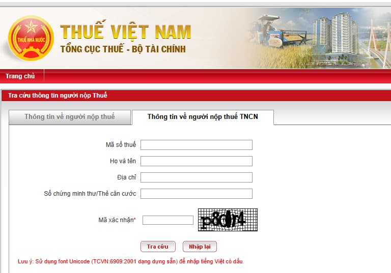 tra cứu mã số thuế