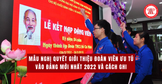 Mẫu Nghị quyết giới thiệu Đoàn viên ưu tú vào Đảng mới nhất 2022 và cách ghi