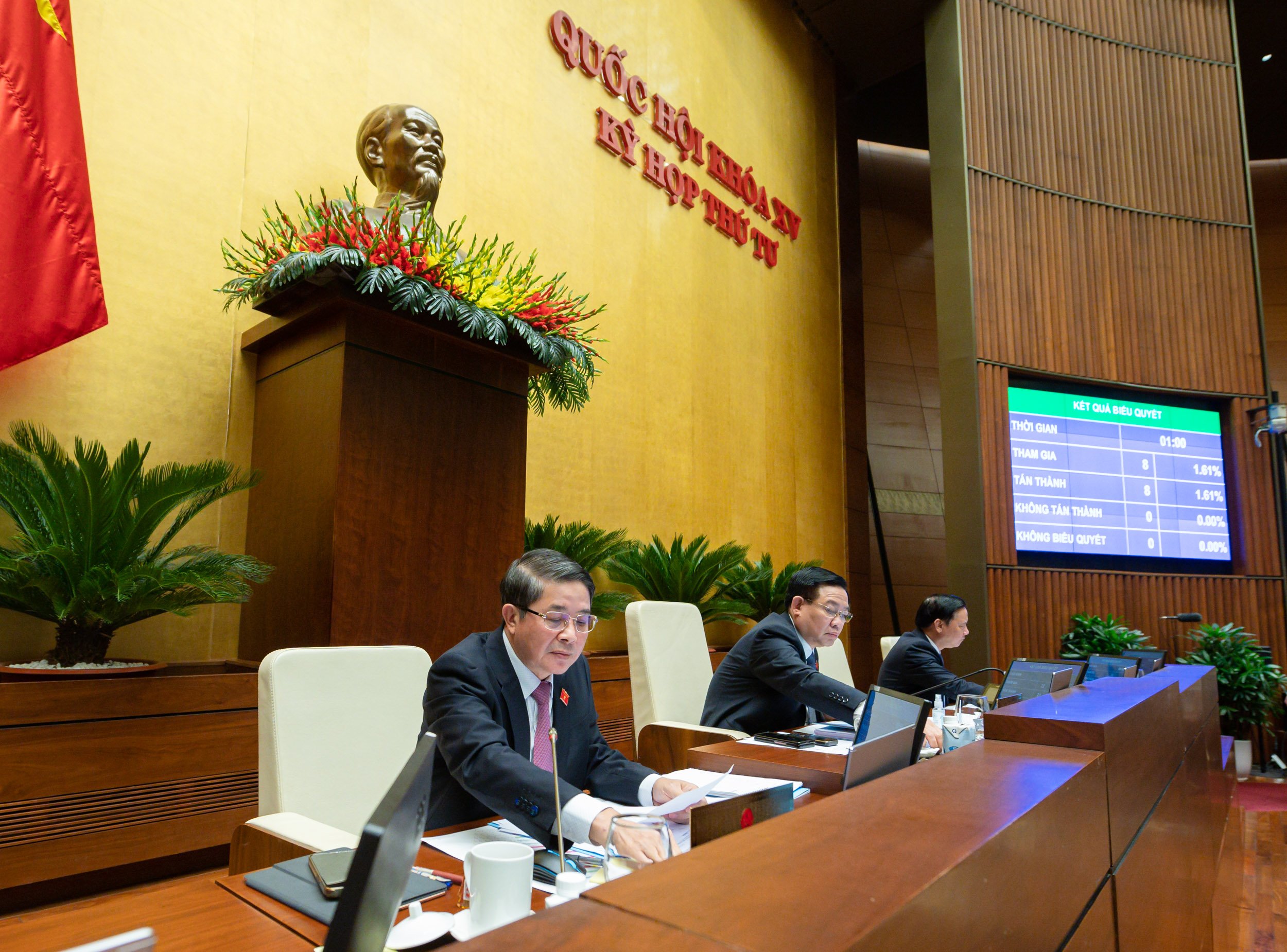 Đoàn Chủ tịch tham gia biểu quyết bằng hệ thống điện tử