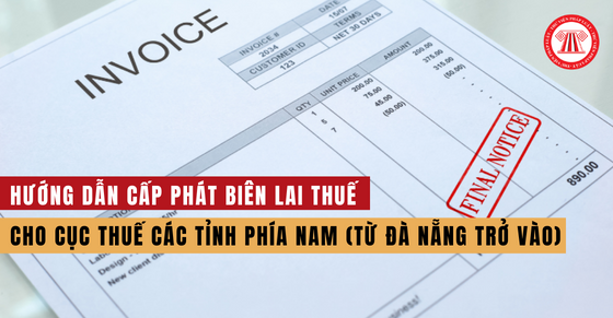 Hướng dẫn cấp phát biên lai thuế cho Cục Thuế các tỉnh phía Nam (từ Đà Nẵng trở vào)