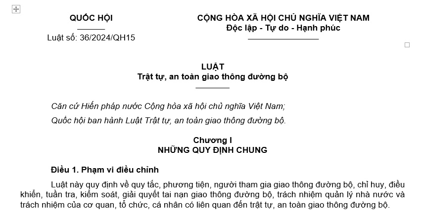 Đã có Luật Trật tự an toàn giao thông đường bộ 2024 chính thức