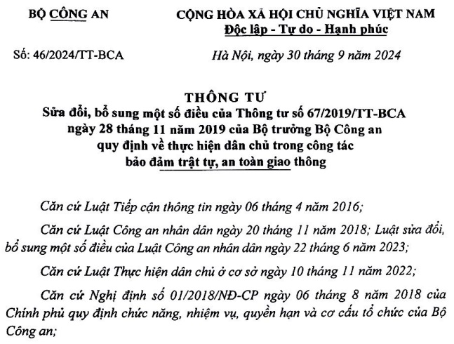 Đã có Thông tư 46/2024 bỏ giám sát CSGT bằng thiết bị ghi âm, ghi hình từ 15/11/2024