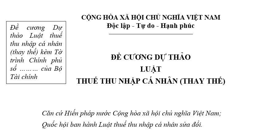 Đề cương Dự thảo Luật Thuế thu nhập cá nhân (thay thế)