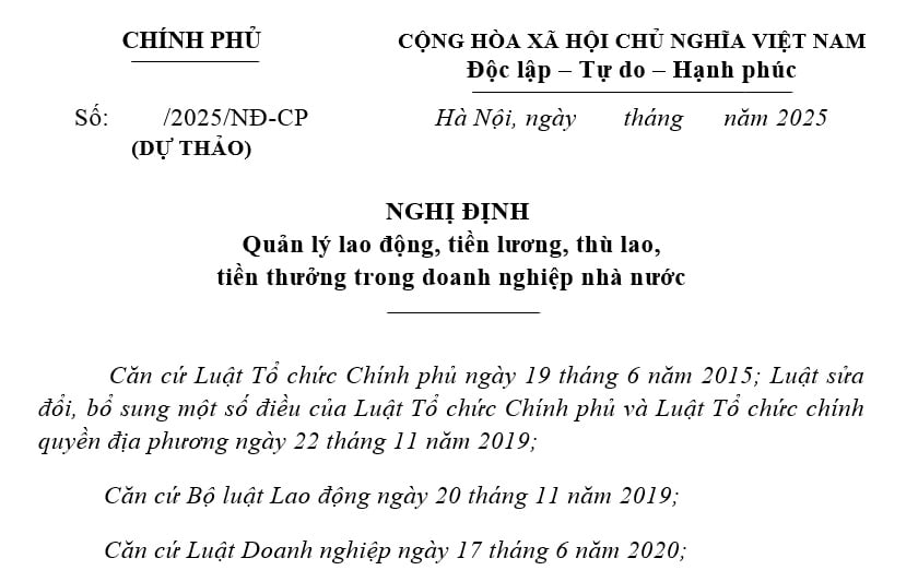 Đã có dự thảo Nghị định tiền lương, tiền thưởng trong doanh nghiệp nhà nước