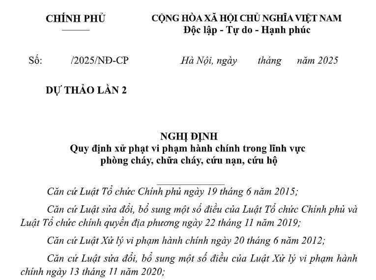 Đã có Dự thảo Nghị định xử phạt về phòng cháy chữa cháy mới nhất