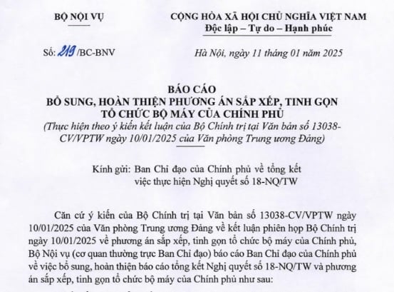 Đã có Báo cáo 219/BC-BNV về Phương án sắp xếp, tinh gọn bộ máy Chính phủ mới nhất