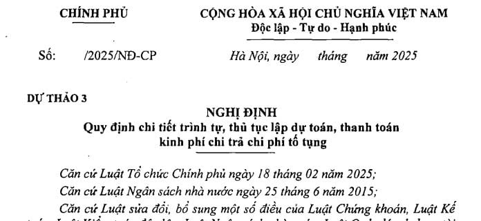 Đã có dự thảo Nghị định quy định chi tiết liên quan đến chi phí tố tụng