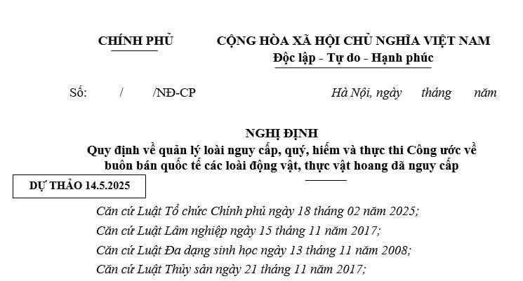 Đã có dự thảo Nghị định về các loài động vật, thực vật hoang dã nguy cấp