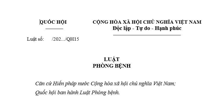 Đã có dự thảo Luật Phòng bệnh thay thế Luật Phòng chống bệnh truyền nhiễm 2007