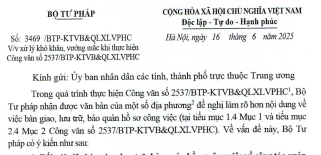 Công văn 3469 hướng dẫn bàn giao, lưu trữ hồ sơ công việc về công tác xử lý vi phạm hành chính