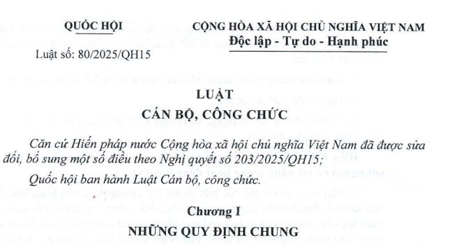 Đã có toàn văn Luật Cán bộ công chức 2025 thay thế Luật Cán bộ công chức 2008
