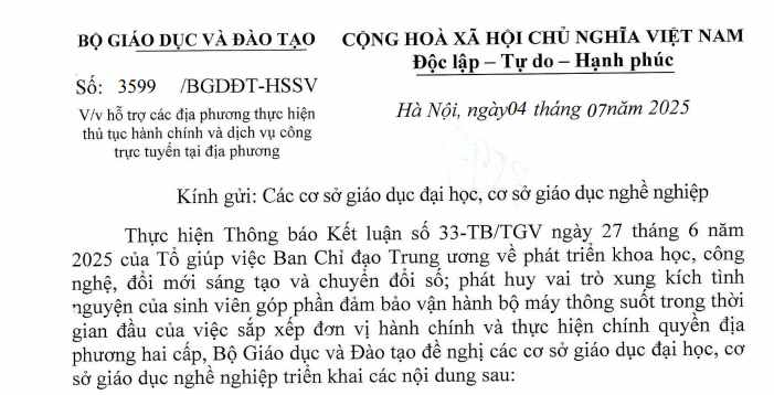 Công văn 3599: Hướng dẫn hỗ trợ các địa phương thực hiện thủ tục hành chính và dịch vụ công trực tuyến