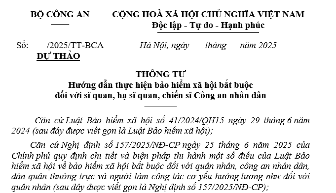Đã có Dự thảo Thông tư về bảo hiểm xã hội bắt buộc đối với sĩ quan, hạ sĩ quan