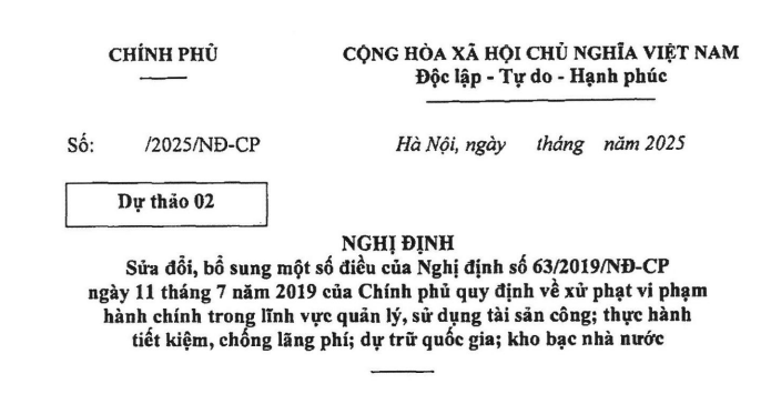 Đã có dự thảo Nghị định sửa đổi Nghị định 63/2019 xử phạt VPHC về quản lý sử dụng tài sản công