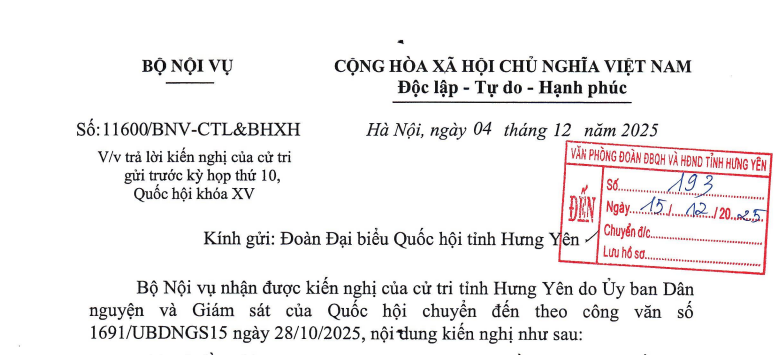 Toàn văn Công văn 11600/BNV thông tin tăng lương cơ sở từ 2026