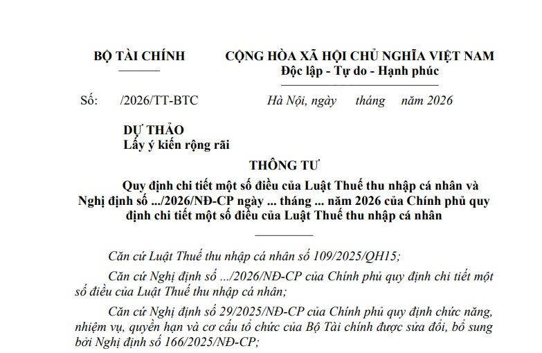 Đã có dự thảo Thông tư hướng dẫn Luật Thuế thu nhập cá nhân về người phụ thuộc 