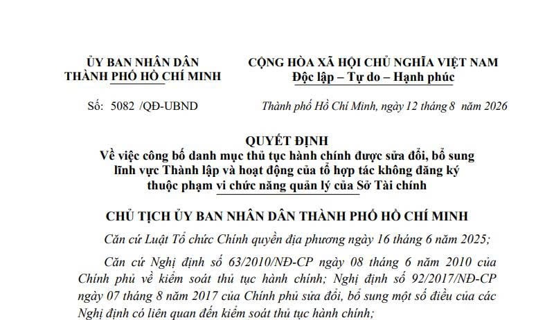 02 thủ tục về thành lập và hoạt động của tổ hợp tác không đăng ký tại TPHCM thế nào?