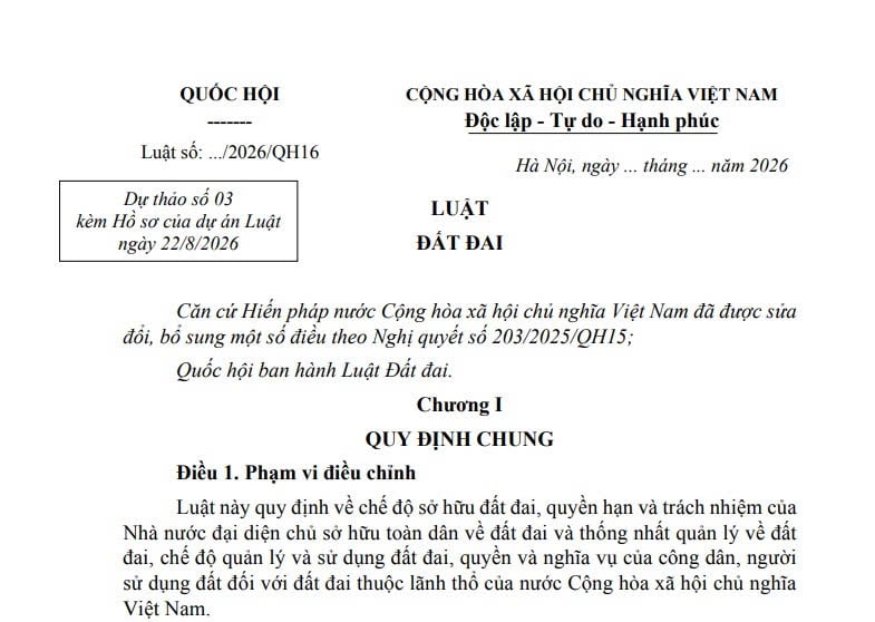 Dự thảo Luật Đất đai sửa đổi (dự thảo số 03)