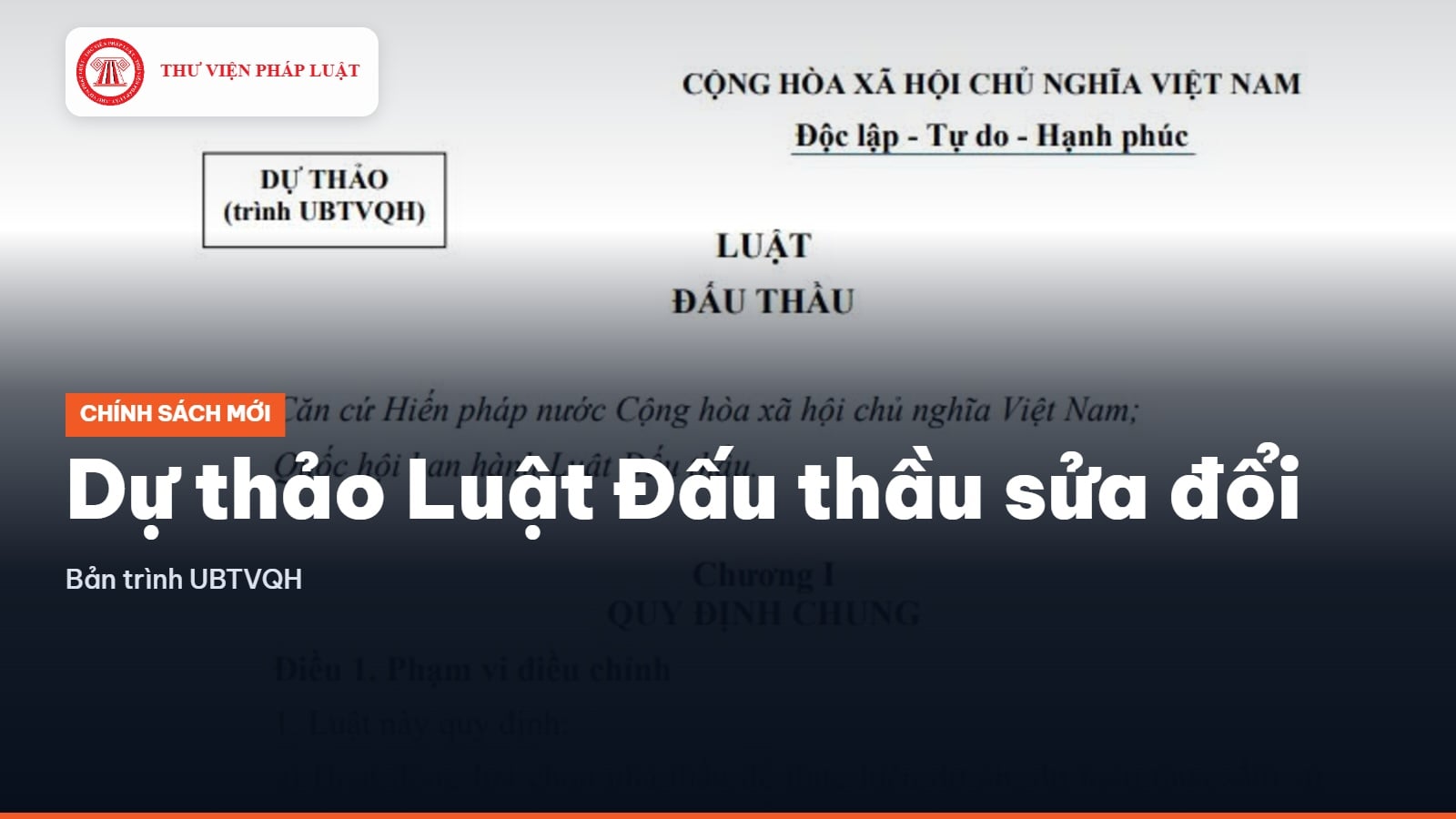 Dự thảo Luật Đấu thầu sửa đổi (bản trình UBTVQH)