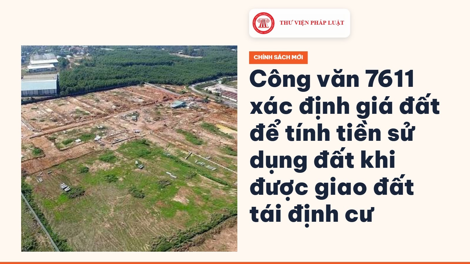 Công văn 7611 xác định giá đất để tính tiền sử dụng đất khi được giao đất tái định cư