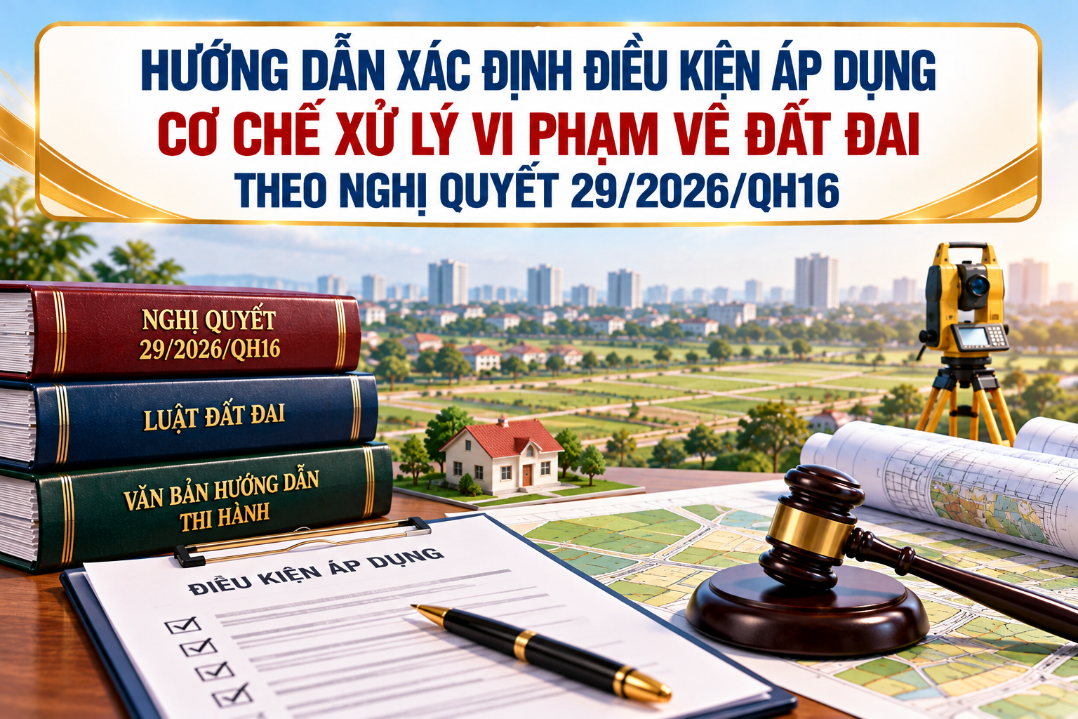 Hướng dẫn xác định điều kiện áp dụng cơ chế xử lý vi phạm về đất đai theo Nghị quyết 29 ra sao?