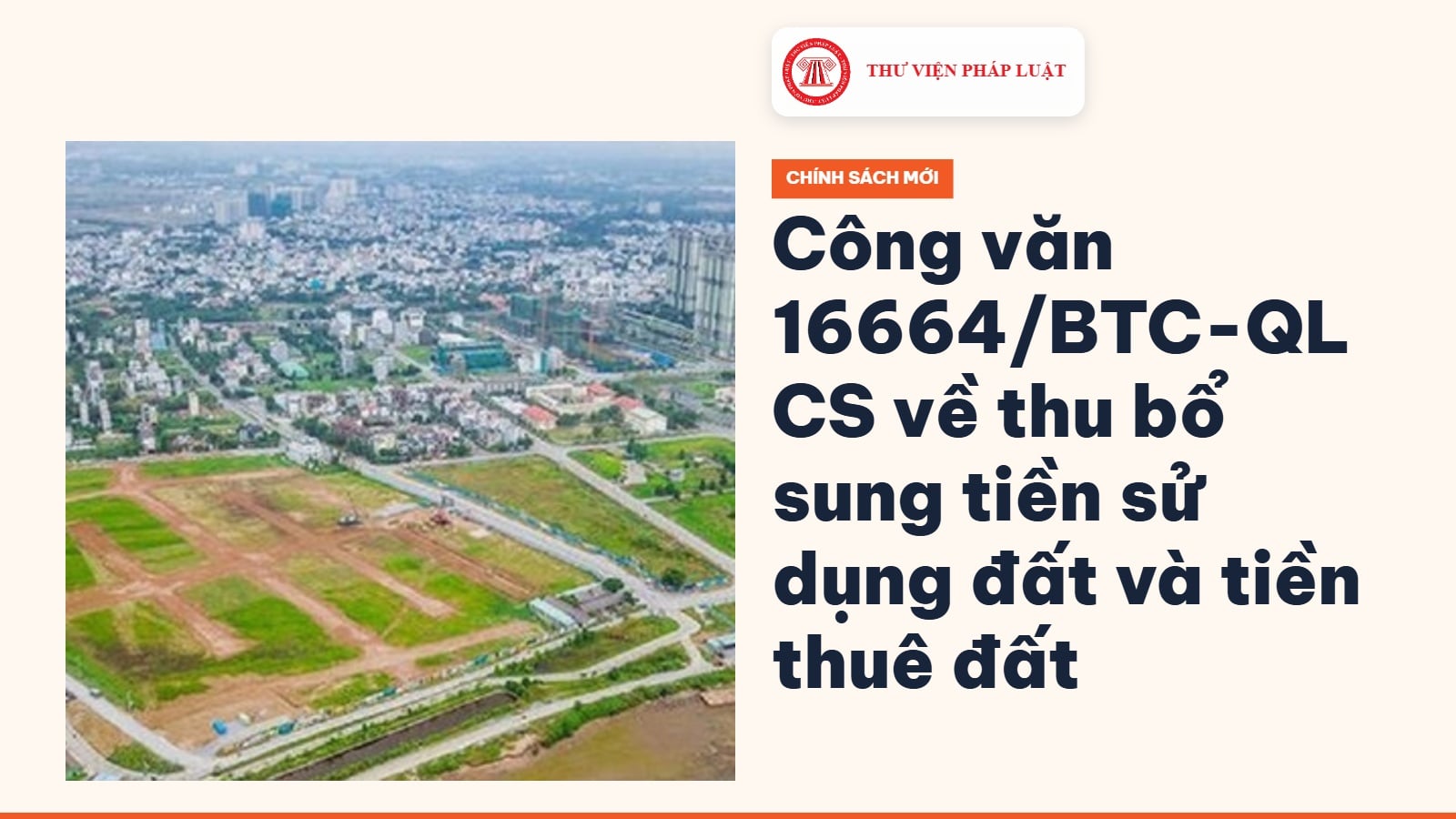 Công văn 16664/BTC-QLCS về thu bổ sung tiền sử dụng đất và tiền thuê đất