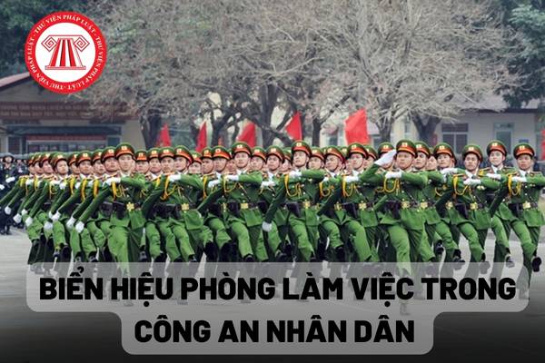 Biển hiệu phòng làm việc trong Công an nhân dân