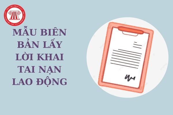 Phụ lục VIII Mẫu biên bản lấy lời khai tai nạn lao động dùng để lấy lời khai của những ai? Tải mẫu biên bản lấy lời khai?