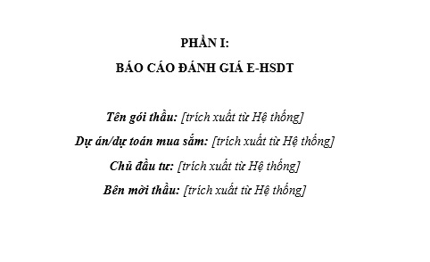 Mẫu báo cáo đánh giá hồ sơ dự thầu gói thầu xây lắp