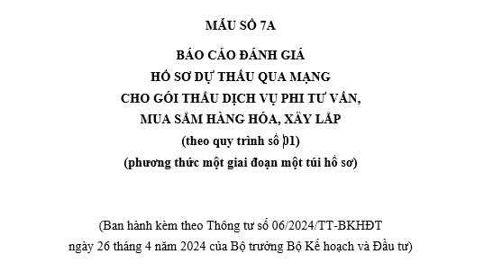 Mẫu báo cáo đánh giá quy trình 1