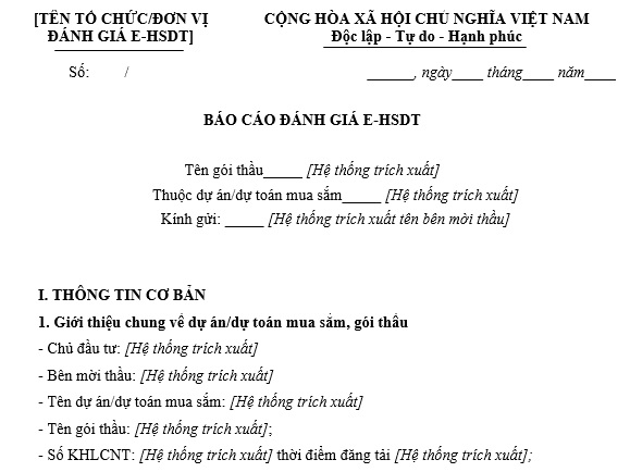 Mẫu báo cáo đánh giá số 7b