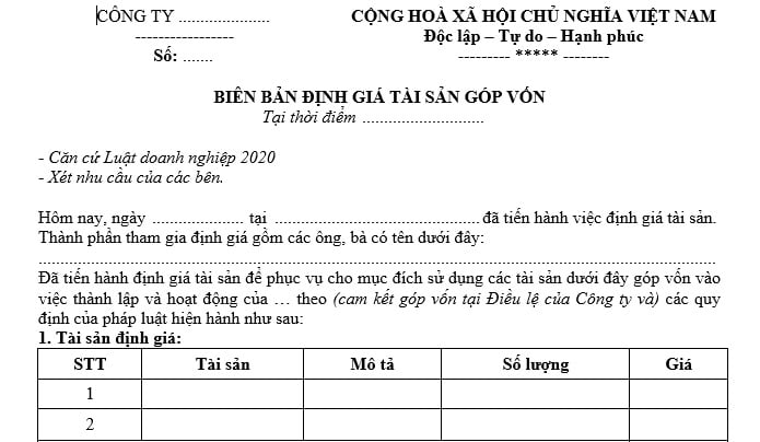 mẫu biên bản