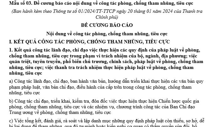 mẫu đề cương báo cáo công tác