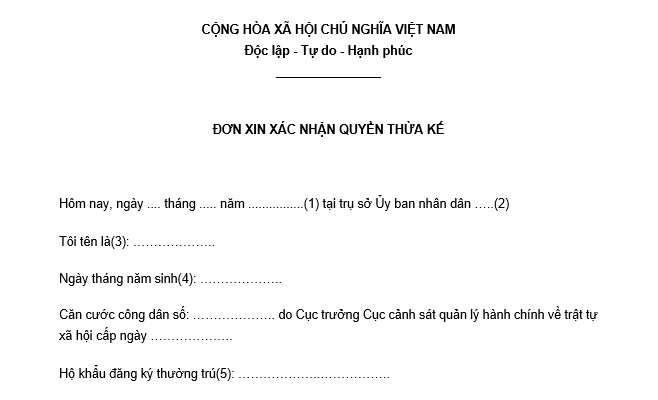 Xác nhận quyền thừa kế