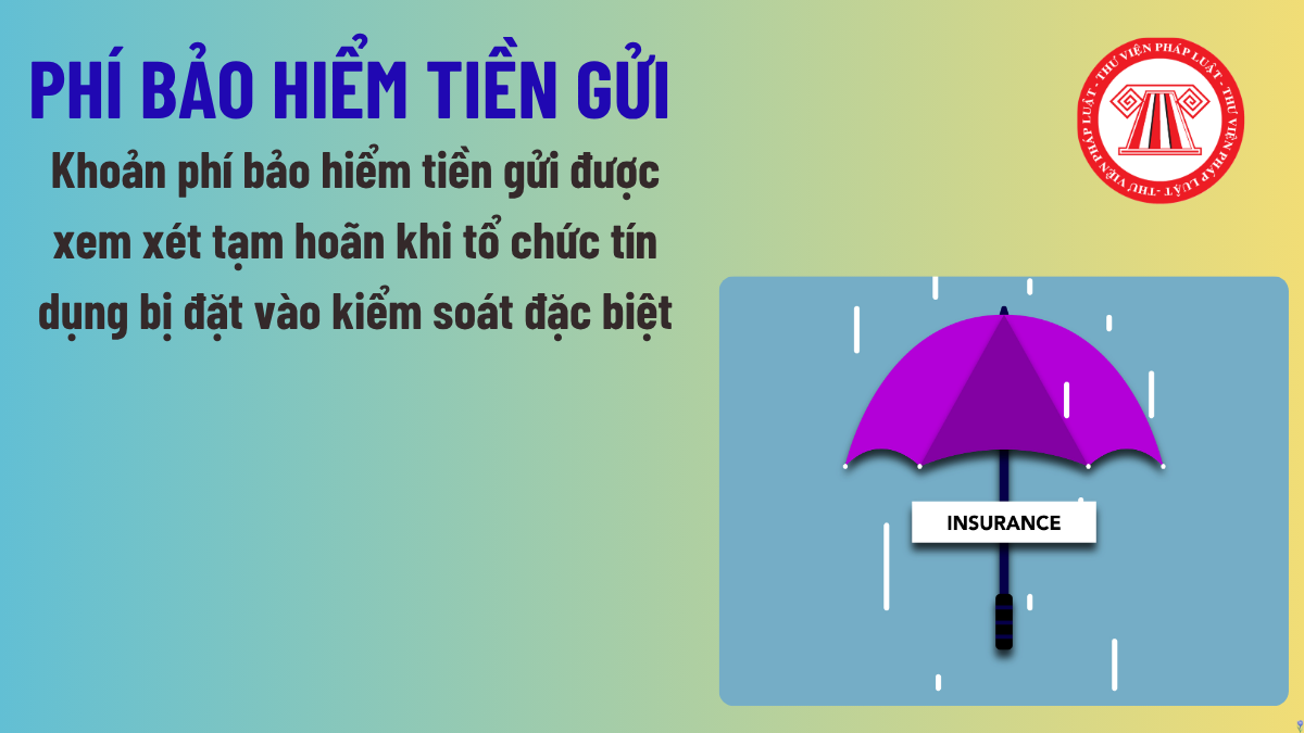 Khoản phí bảo hiểm tiền gửi nào được xem xét tạm hoãn khi tổ chức tín dụng bị đặt vào kiểm soát đặc biệt?