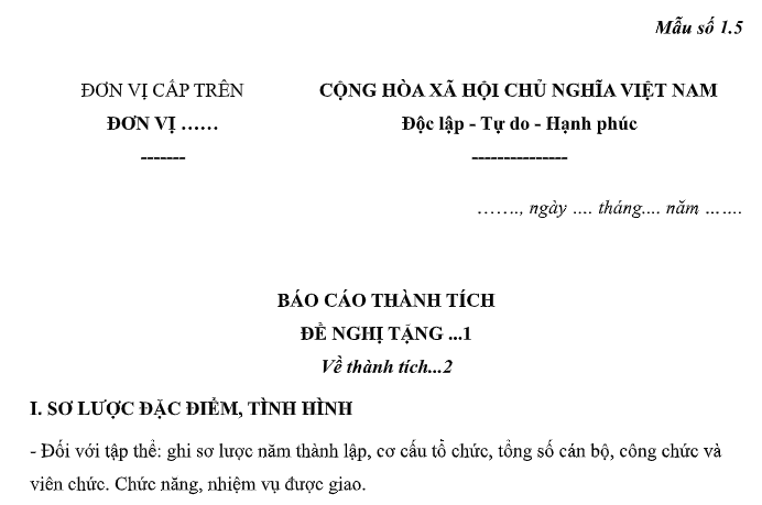 Mẫu Báo cáo thành tích đề nghị tặng Giấy khen ngành Y tế là mẫu nào theo Thông tư 36/2026/TT-BYT?