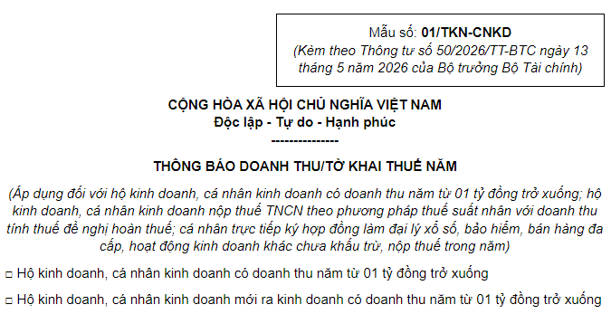 thông báo doanh thu