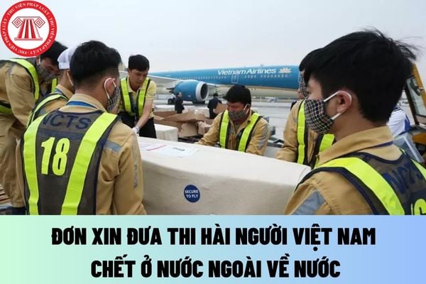 ĐƠN XIN ĐƯA THI HÀI NGƯỜI VIỆT NAM CHẾT Ở NƯỚC NGOÀI VỀ NƯỚC